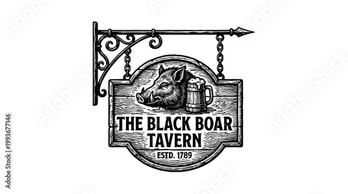 The Black Boar Tavern Sign