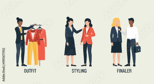 Fashion Stylist Helping Clients Choose Outfits and Style