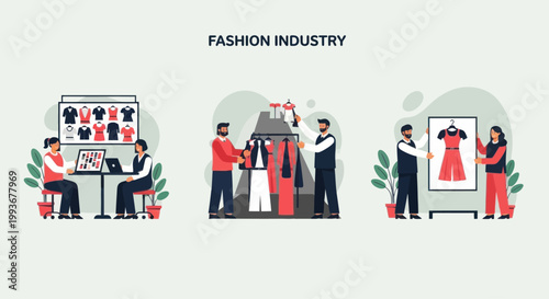 Fashion Industry Concept: Design, Production, and Presentation of Clothing