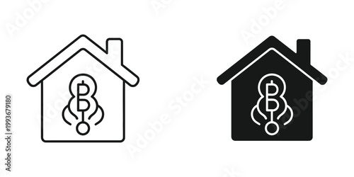 Contrast between traditional and modern healthcare housing finance icons