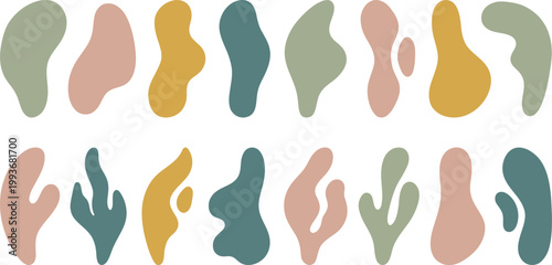 Seamless abstract organic shapes pattern pastel earthy tones modern