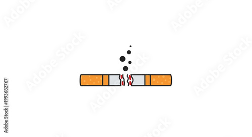 Cigarette with smoke and filter tip.