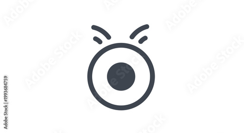 Angry face emoticon with lines.