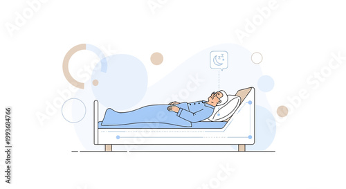 Elderly man peacefully sleeping in a comfortable adjustable bed with modern design