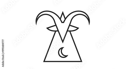 Baphomet Symbol Occult Mystic Logo.