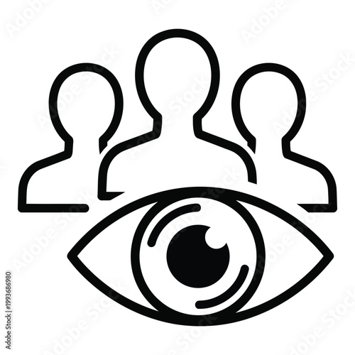 People Watching Eye Icon Vector.