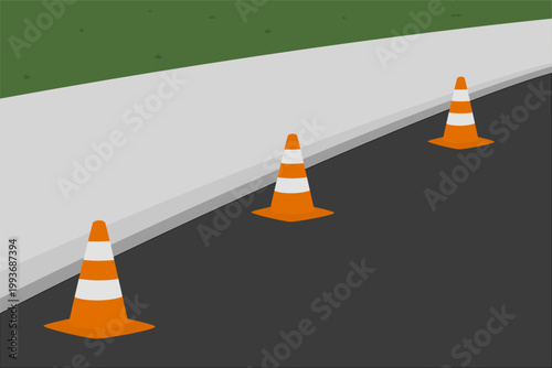 traffic cones on the road