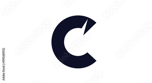 Damaged Letter C Logo Symbol.