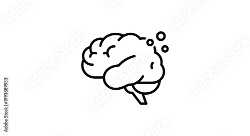 Abstract Brain Icon, Idea Symbol, Mental Health Concept, Creative Thinking, Intelligence, Knowledge