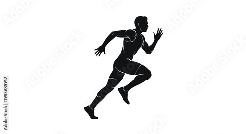 Athlete Silhouette Running Sprinting Fast Motion