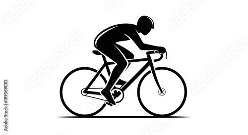 Cyclist Silhouette Riding Bicycle