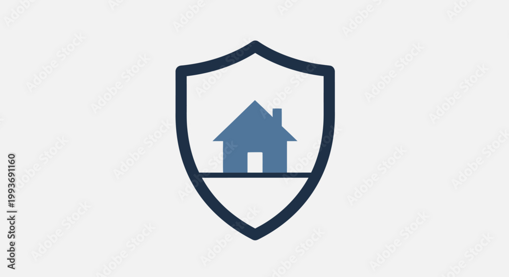 Fototapeta premium Shield with house logo symbol.