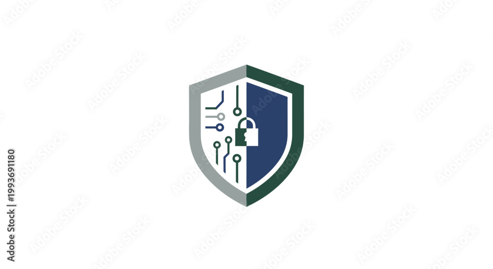 Fototapeta premium Shield with lock and keys symbol.
