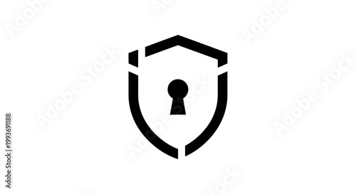 Shield with keyhole security symbol icon.