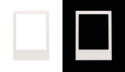Blank instant photoframe mockup with classic white borders and empty space