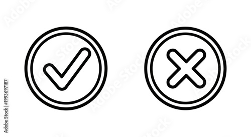 Success and failed rule icons with incorrect validation verification decision evaluation performance feedback assessment checklist confirmation approval verified rejected notification