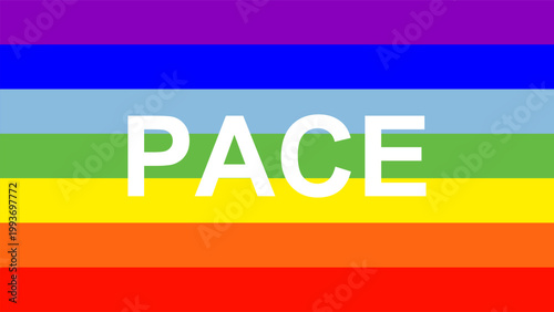 Peace Rainbow Flag Vector Illustration Graphic