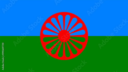 Romani People Flag Vector Illustration Ethnic Graphic