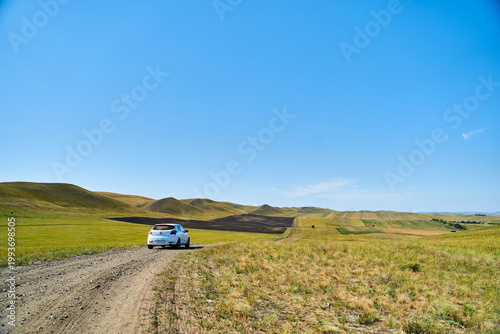 View of the Long Mountains Ridge. The beginning of the Ural mountains. Orenburg region. High quality photo