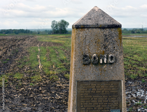 A memorial in a field.