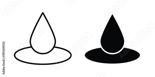 Essentials oil drop icon. Line and glyph solid vector collection.
