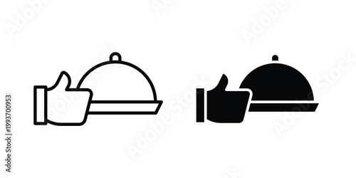 Good food icon. Line and glyph solid vector collection.
