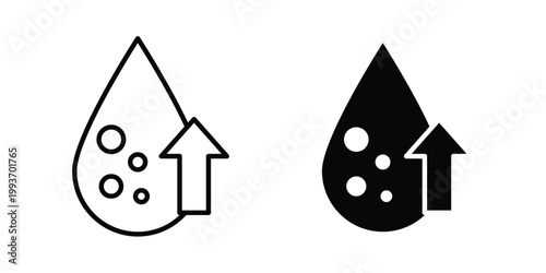 High cholesterol icon. Line and glyph solid vector collection.