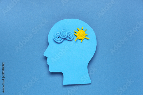 Paper human head with plast...