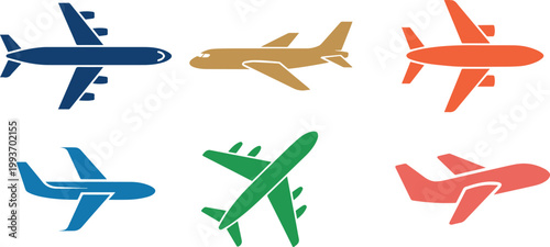 airplane icons set