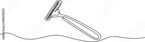 Razor blade in continuous one line art drawing minimalist style for barbershop and grooming design. one line Icon drawing