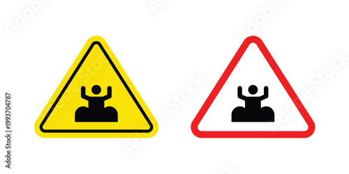 Mud warning sign. Line and glyph solid vector collection.