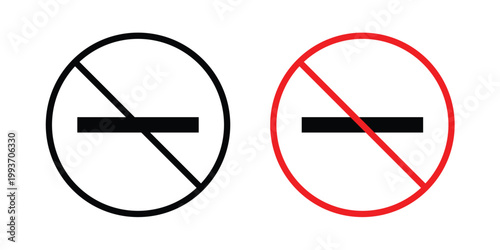 No entry sign. Line and glyph solid vector collection.