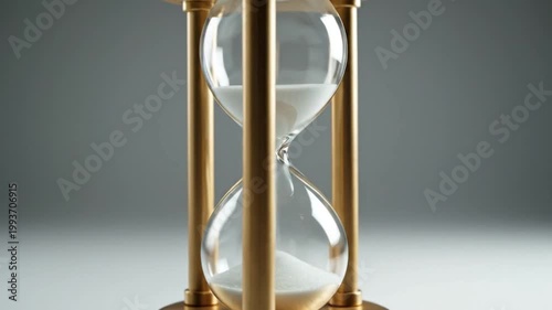Hourglass Filling and Spinning Animation Representing Time Passing Concept.