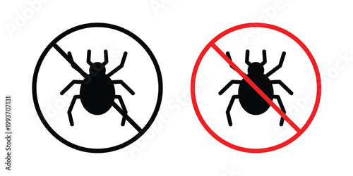 No insect sign. Line and glyph solid vector collection.