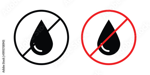No wet icon. Line and glyph solid vector collection.