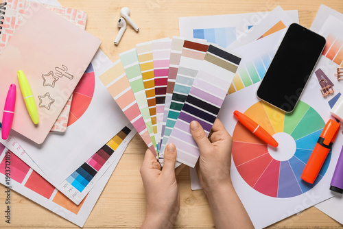 Female graphic designer wit...