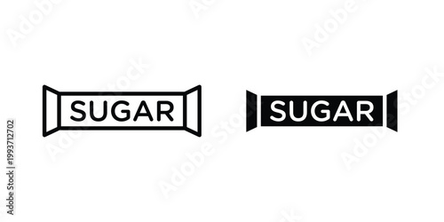 Sugar stick icon. Line and glyph solid vector collection.