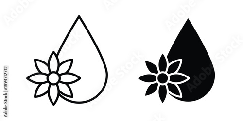 Sunflower oil icon. Line and glyph solid vector collection.