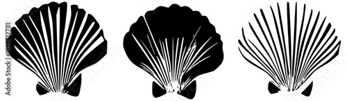 Seashell collection ocean shell silhouette set