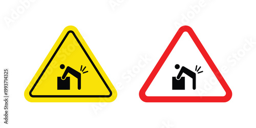 Tableau sur toile Warning heavy object sign