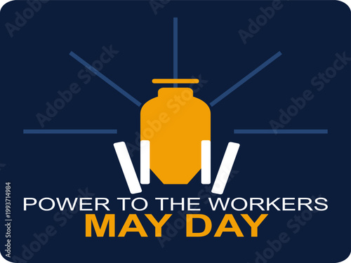 May Day, Labor Day, Workers Rights, Protest Vector Icon, Power to the Workers
