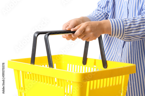 Woman with yellow shopping ...