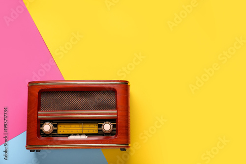 Vintage radio receiver on c...