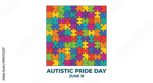 Autistic pride day celebration a colorful puzzle piece background