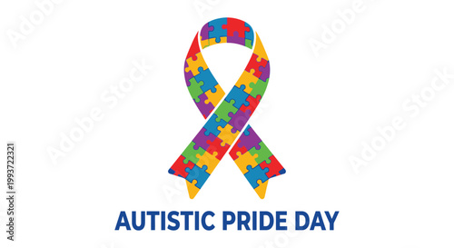 Autistic pride day ribbon a symbol of neurodiversity and acceptance