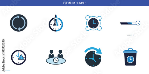 Time and deadline icons for business planning and project management workflow.