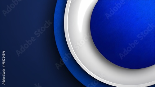 Professional Abstract Background with Layered Blue and White Circles Featuring Metallic Texture for Corporate Business Presentation