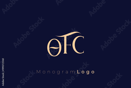 OFC Elegant Monogram Logo Design With Decorative Lettering