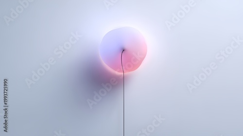 Minimalist Abstract Glowing Floral Orb with Pink and Purple Gradient on Clean White Background for Modern Tech Branding