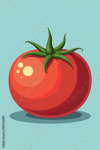 Vintage Ripe Red Tomato Illustration for Retro Designs